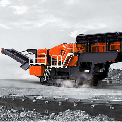 80-250kw Motorkraft Mobiler Kiefer-Einschlagskegel-Schleuder-Anlage für 150-300tph Kapazität